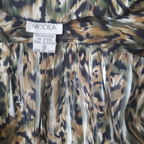 Nicola Camouflage Animal print silky blouse - Picture 5 of 8